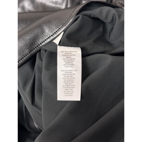 House of Harlow Dress XS Womens Black Vegan Leather Button Up Belted Mini - Picture 8 of 8